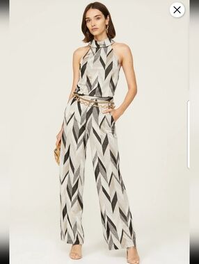 Trina Turk Asia Gray Print Pants Size 2